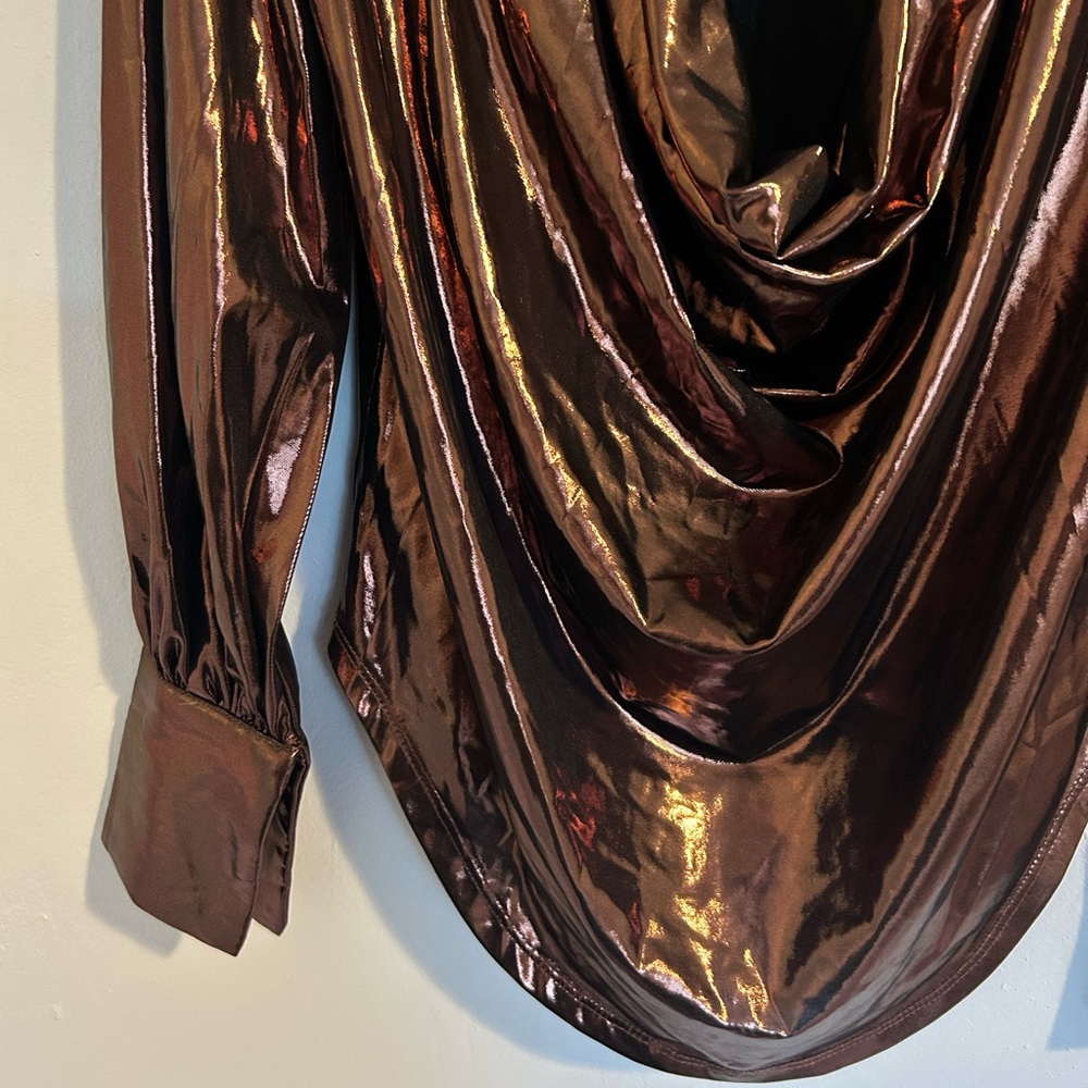 Metallic Draped Blouse - Picture 4 of 6